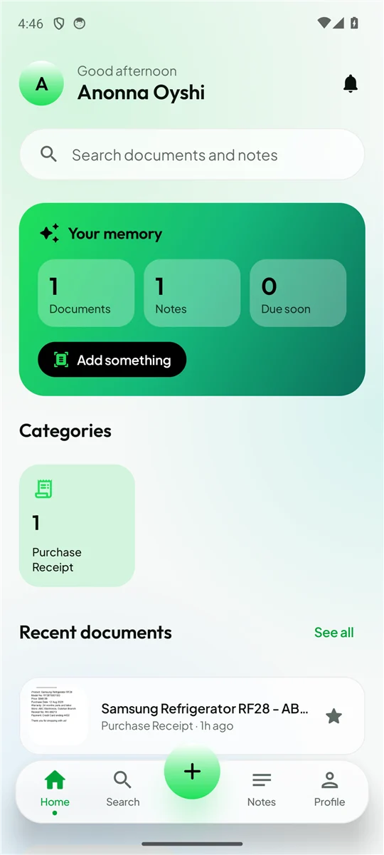 Memento in light mode